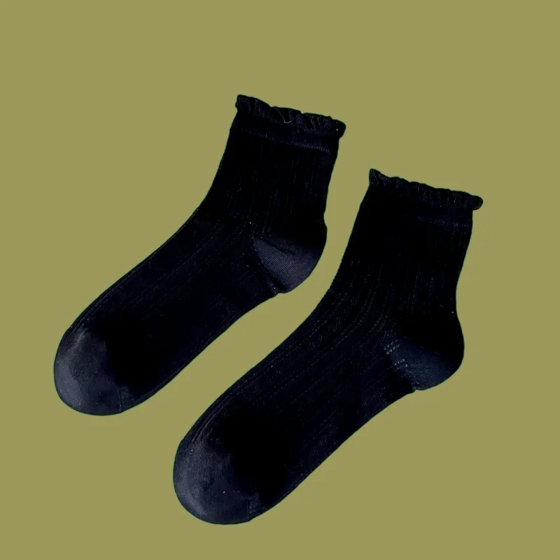 Chaussettes mi-tube en maille creuse fine pour femmes, chaussettes en dentelle désossée, style collège, document solide, été, nouveau, 3/6, 2024 paires