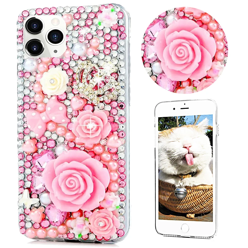 

Phone Case For Samsung Galaxy A04 A04S A04E A13 A14 A23 A23E A23S A24 A34 A53 A54 S23 S22 S21 S20 FE 5G Pearl Mirror Cover Girls