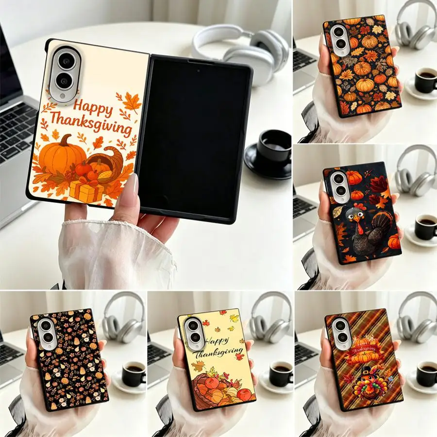 Thanksgiving Dark Pumpkin Phone Shell Case for Samsung Galaxy 8 Z Fold 8 ZFold8 Ultra Z Fold8 Wide