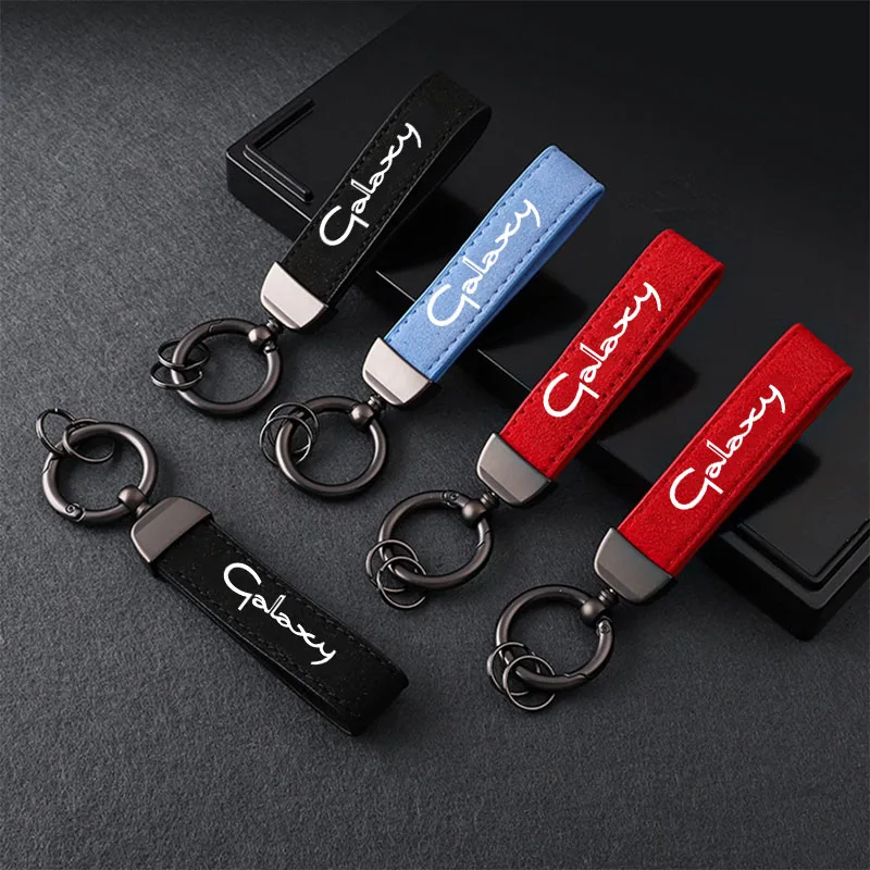 Car Key Chain Rings Metal Leather Keychain Exquisite Anti-lost Universal Keyring For Ford Galaxy MA6 2011 2015 2016 Accessories