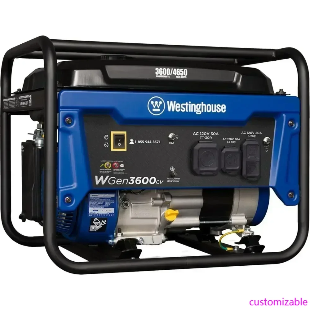 

4650 Peak Watt Portable Generator, RV Ready 30A Outlet, Gas Powered, CO Sensor