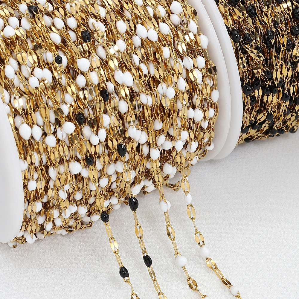1Meter Stainless Steel Dripping Oil 2mm Lip Chain for DIY Necklace Bracelet Clothing Jewelry Making Accessories image 4