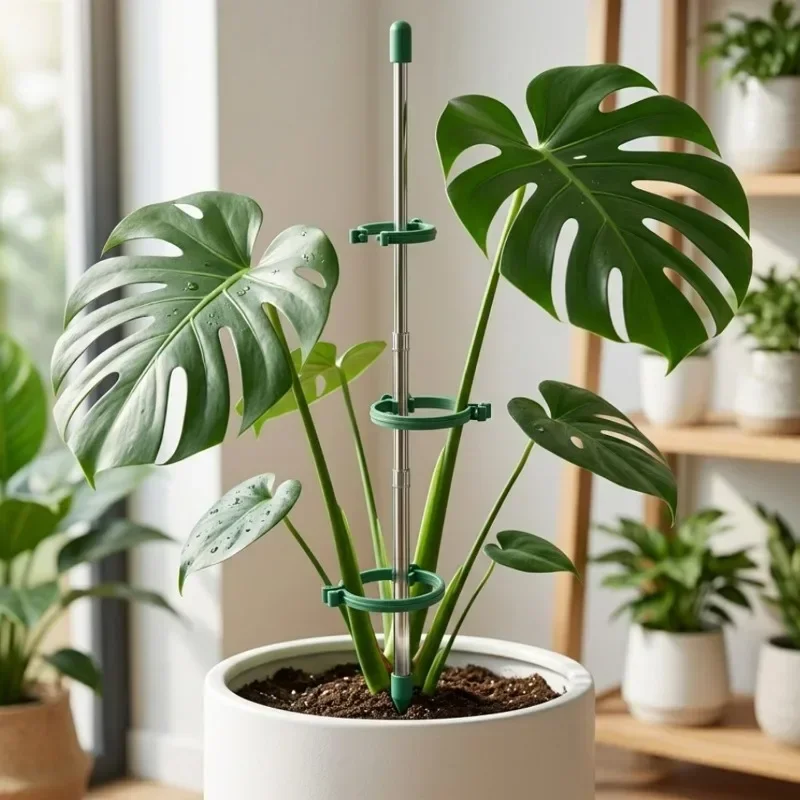 5/1PCS Retractable Plant Support Ring Green Stakes for Potted Plants Gardening Anti Lodging Flower Stem Holders Garden Tools