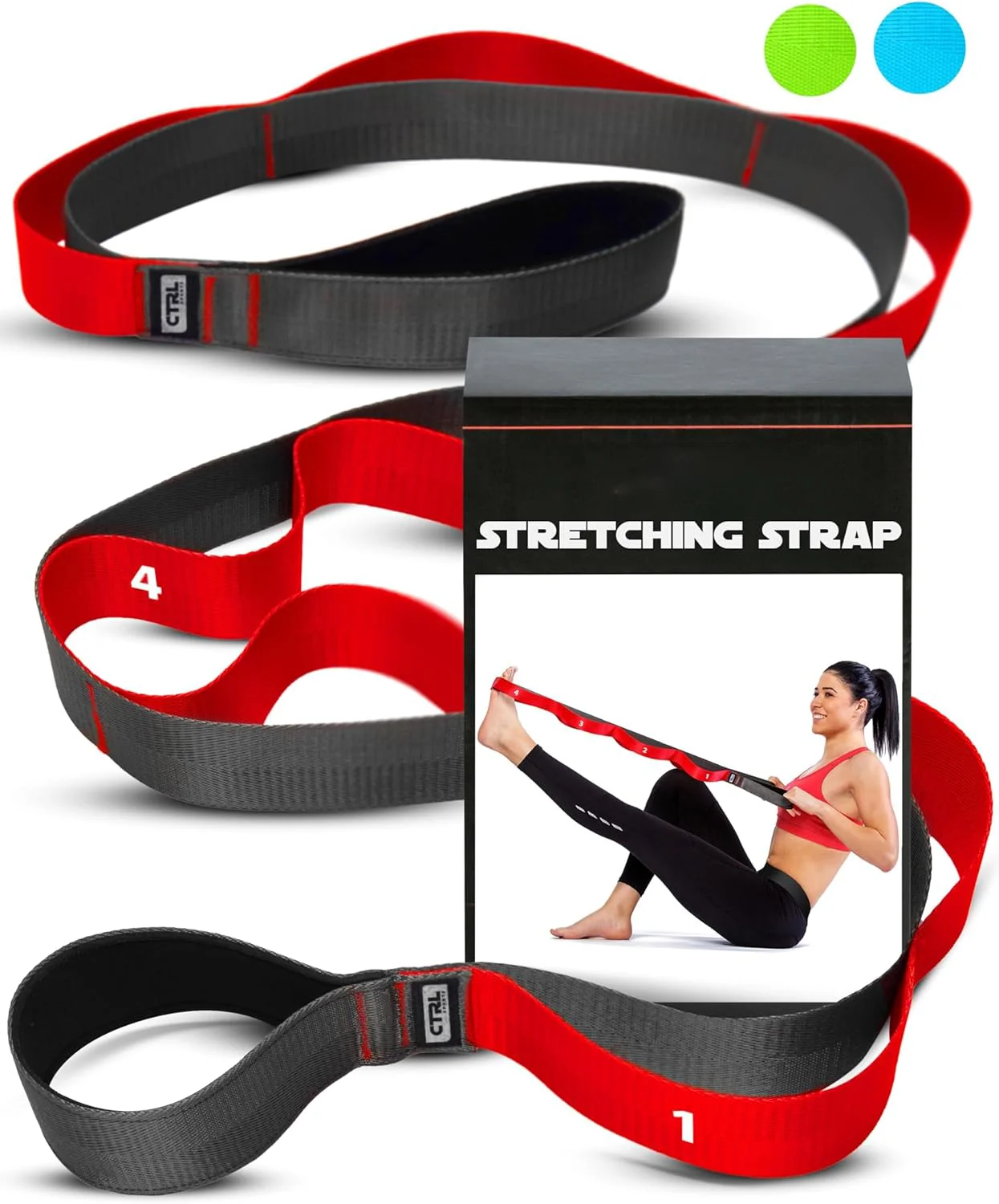 

Stretching Strap with Loops - Non Elastic Stretch Band for Physical Therap Yoga Strap for Stretching Equipment, Stretch Bands