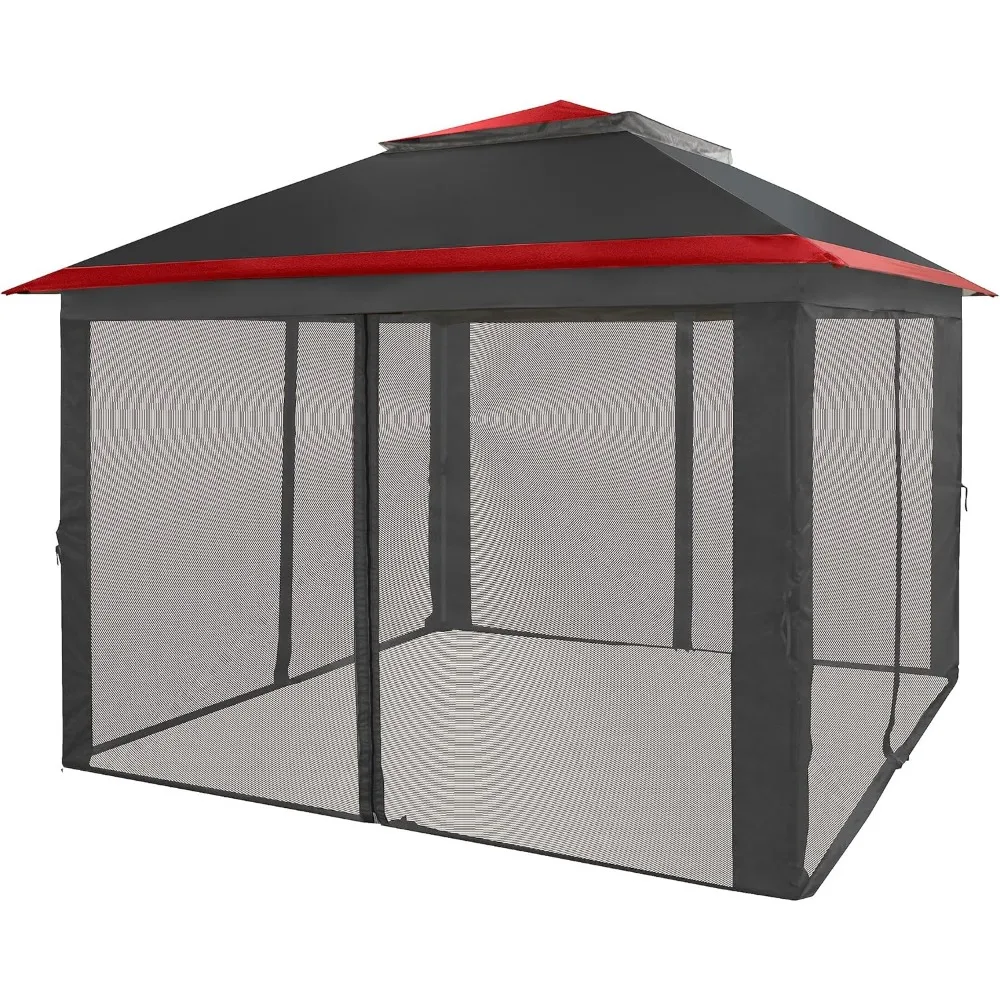 

11x11 Pop Up Gazebo, Patented One Push Outoor Canopy Tent with Wheeled STO-N-Go Cover Bag, Pop Up Canopy with Netting for Patio