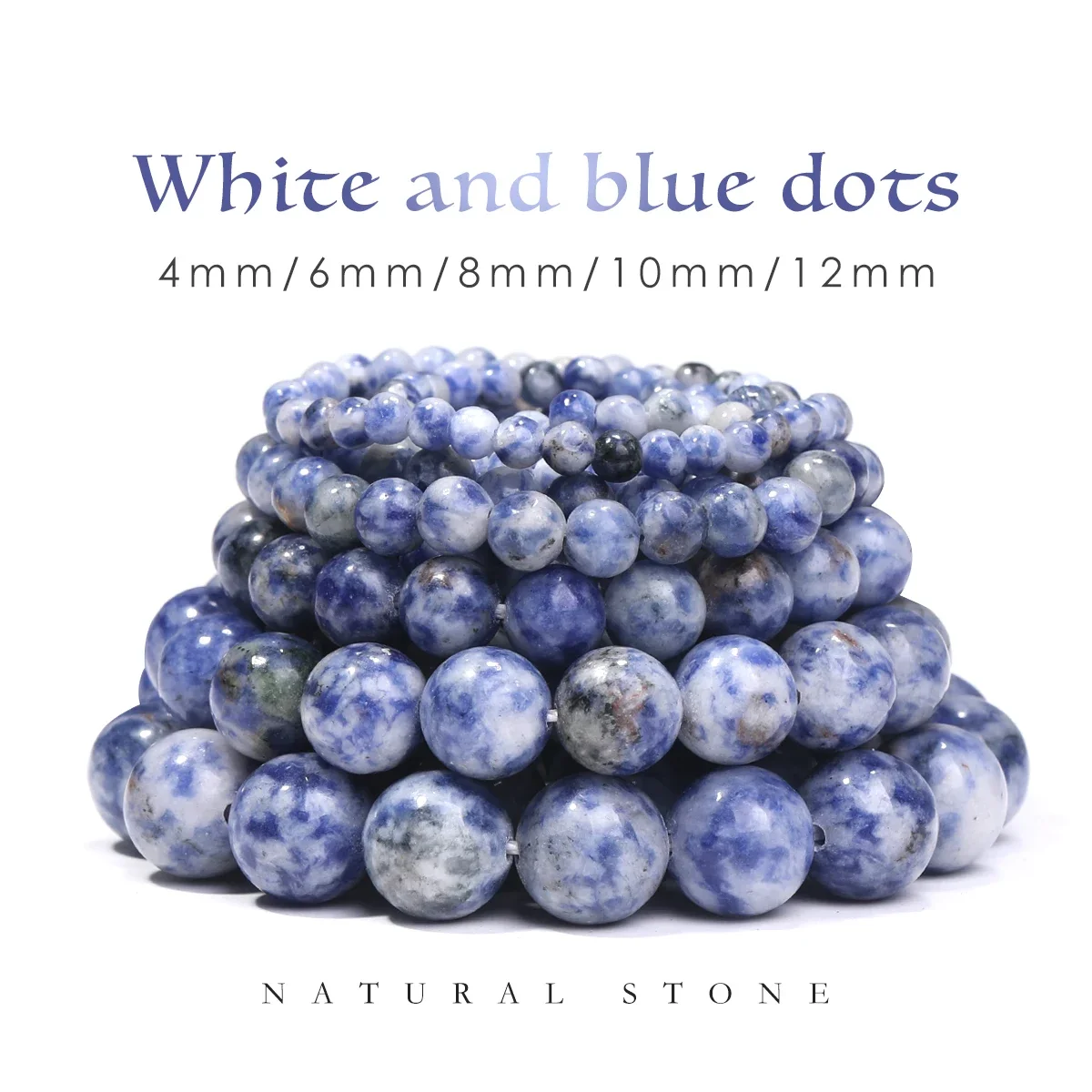 Natural White Blue Vein Sodalite Beads Matte Gemstone 4/6/8/10/12mm Beads Bracelet Faceted Stone Accessory 1 Strip