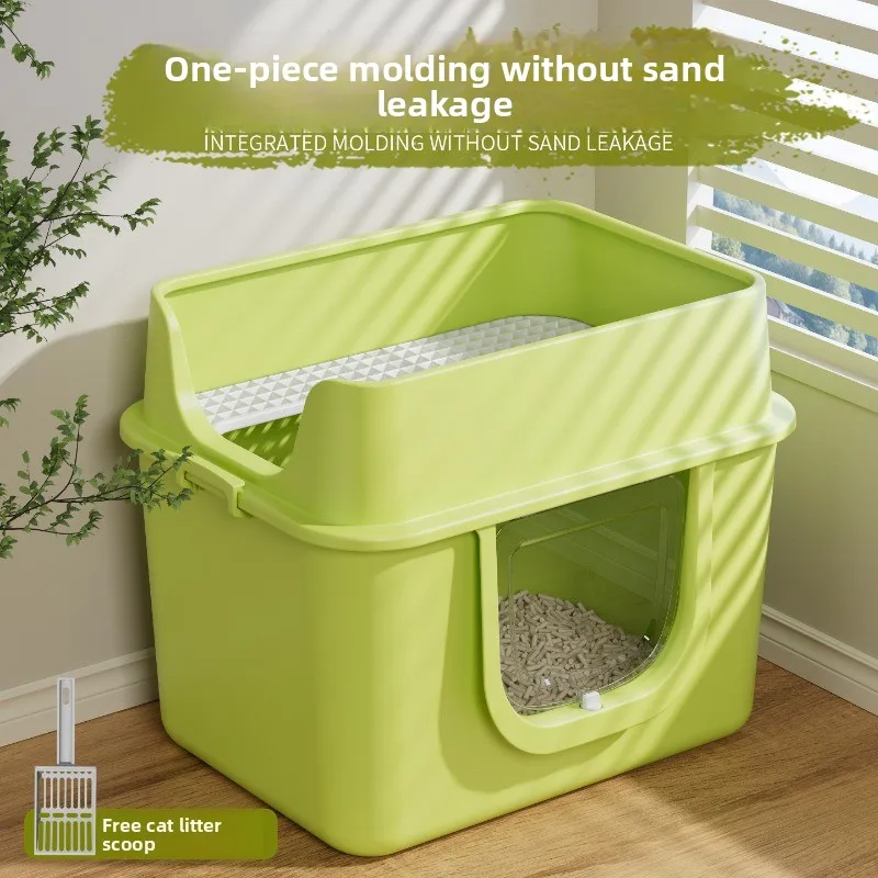 

Extra Large Cat Litter Box Full Enclosed Odor Proof Spill Proof Large Cat Toilet for Maine Coon Super Size Cat Litter Tray