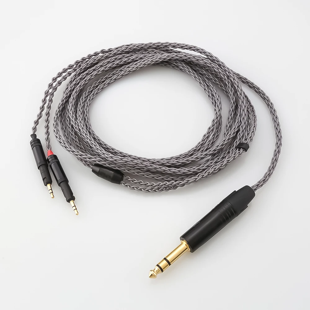 

7N OCC 8 Core Silver Plated Earphone Cable HiFi Audio Replacement Wire for ATH R70X R70X5 Multi Connector 2.5/4.4/6.35mm