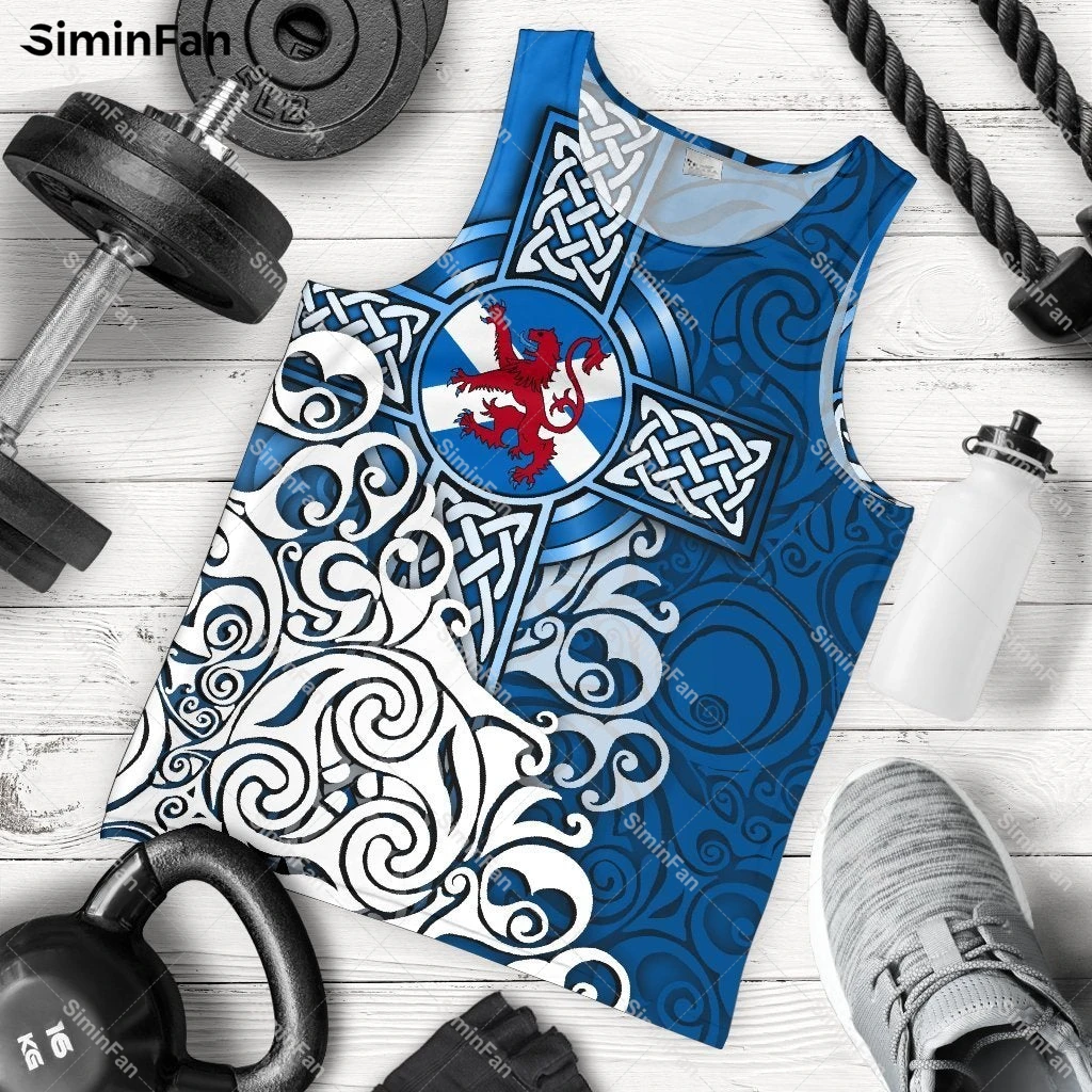 Scotland Thistle Lion 3D All Over Printed Tank Tops Mens Vest Summer Sleeveless Tee Female Shirts Unisex Singlet Undershirt-1