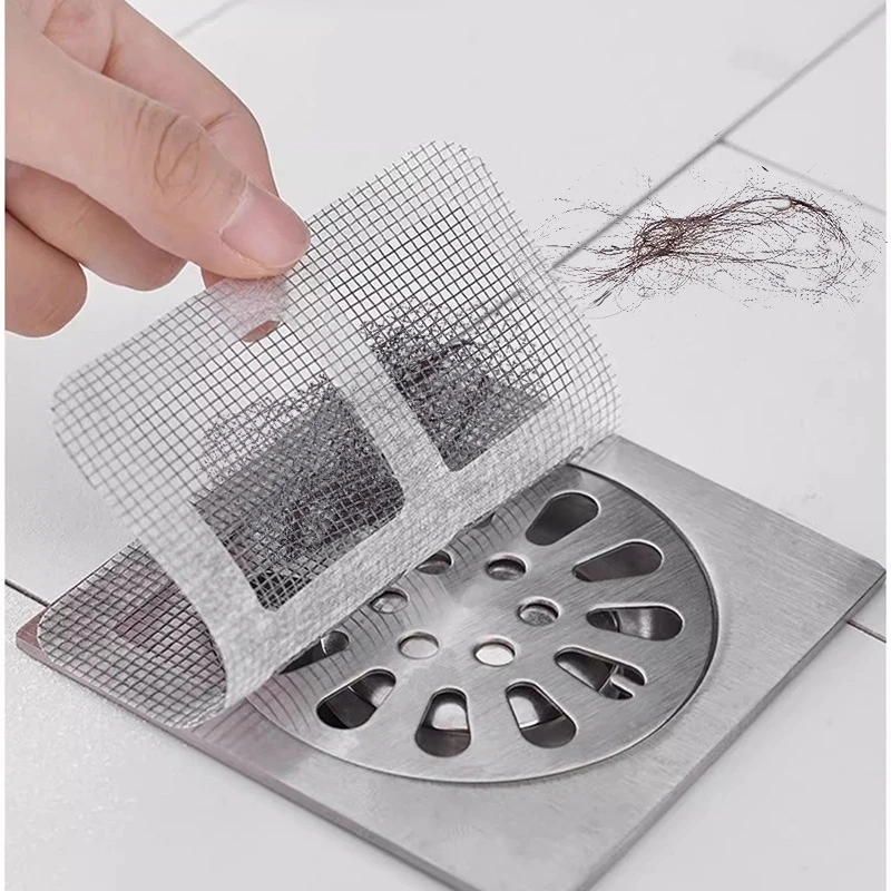 5-20Pcs Disposable Floor Drain Sticker Shower Drain Hair Catcher Cover Sink Strainers Anti-blocking Bathtub Mesh Filter Sticker