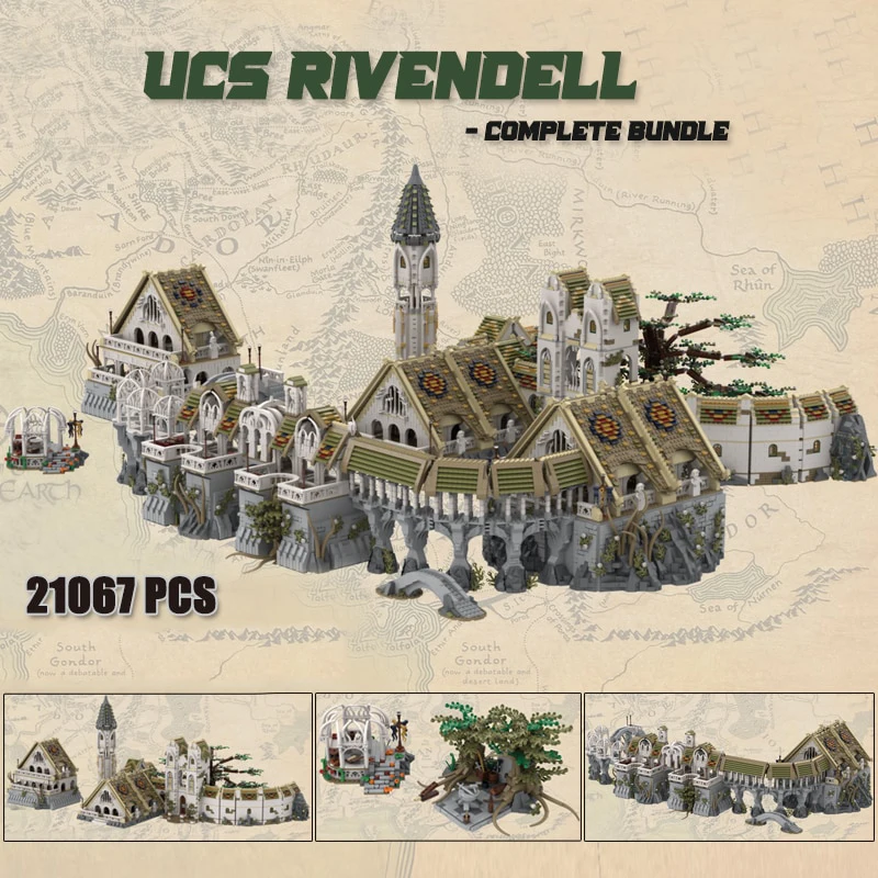 

Interstellar Film Desert Architecture Rivendell UCS Building Block Famous Castle DIY Technology High Difficulty Model Brick Toy