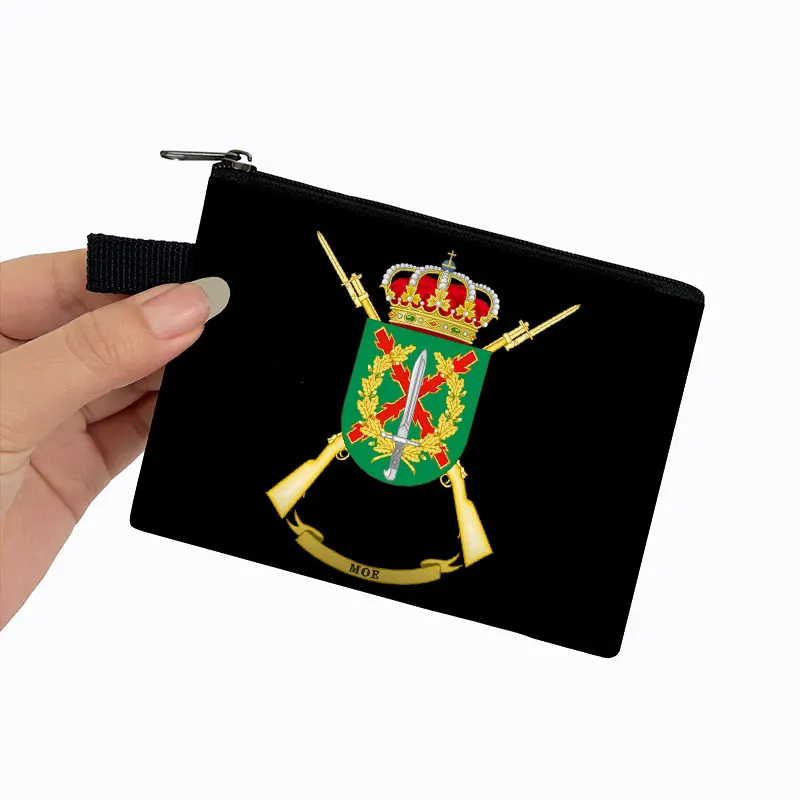 Monedero con bandera de España de la Legión Española, billetera de Armada azul marino, bolsa de dinero para tarjetas de crédito, soporte para llaves