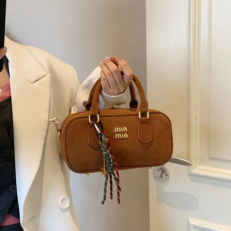 

Минималистичная сумка для боулинга Maillard цвета, винтажный кошелек со съемным шармом, высококачественная портативная сумка через плечо и через плечо для женщин