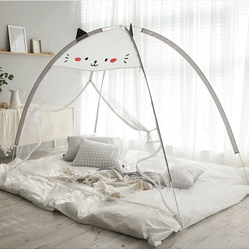 Schattig Bed Luifel Voor Baby Bed Met Net Indoor Kat Klamboe 50 Draagbare Eenvoudige 100% Polyester Gebreide Gevouwen