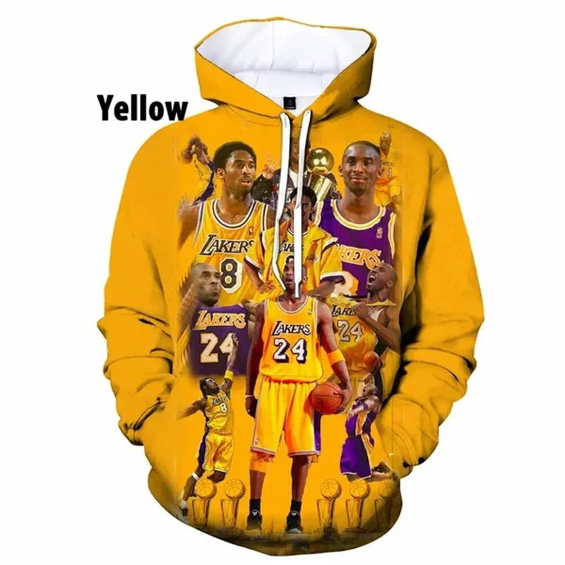 Spring Autumn Men Los Angeles Lakers Hoodie Basketball Player Pullover Adult Hooded Clothing Boys Girl Fashion Top Coat With Hat