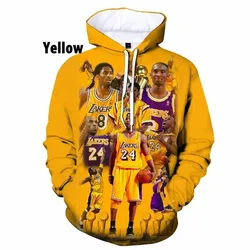 Wiosna Jesień Mężczyźni Los Angeles Lakers Bluza z kapturem Koszykarz Pullover Odzież z kapturem dla dorosłych Chłopcy Dziewczyna Moda Płaszcz wierzchni z kapeluszem