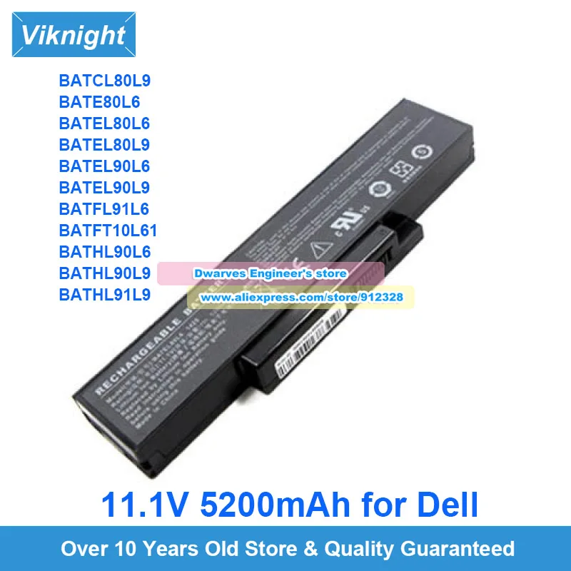 

11.1V 5200mAh Replacement Laptop Battery BATHL90L6 BATFL91L6 90-NFV6B1000Z For Inspiron 1425 1427 S46 EL80 HGL30 FL90 3415W E619