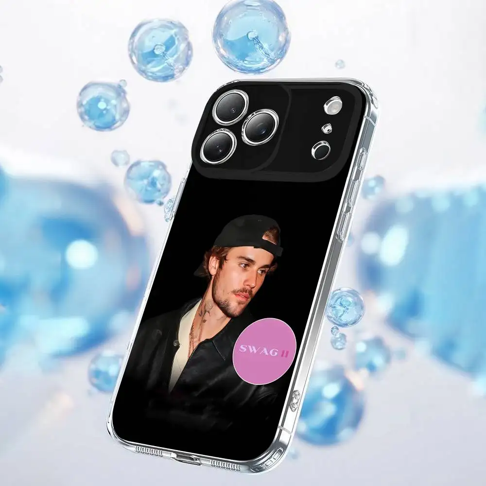 Casing HP J-Justin B-Bieber Swag II untuk iPhone 17,16,15,14,13,12,11 Plus,Pro,Max,Plus,E,Air,Mini Transparan