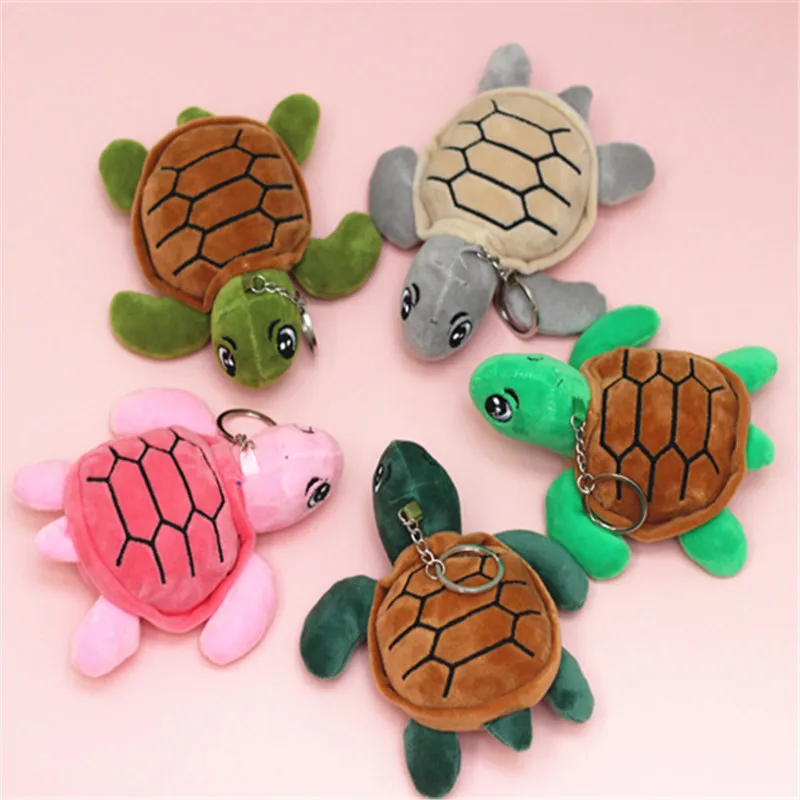 16CM Cute Colorful Small Turtle Doll Stuffed Doll Cartoon Soft Plush Toy Keychain Bag Pendant Oceanarium Souvenir Dolls