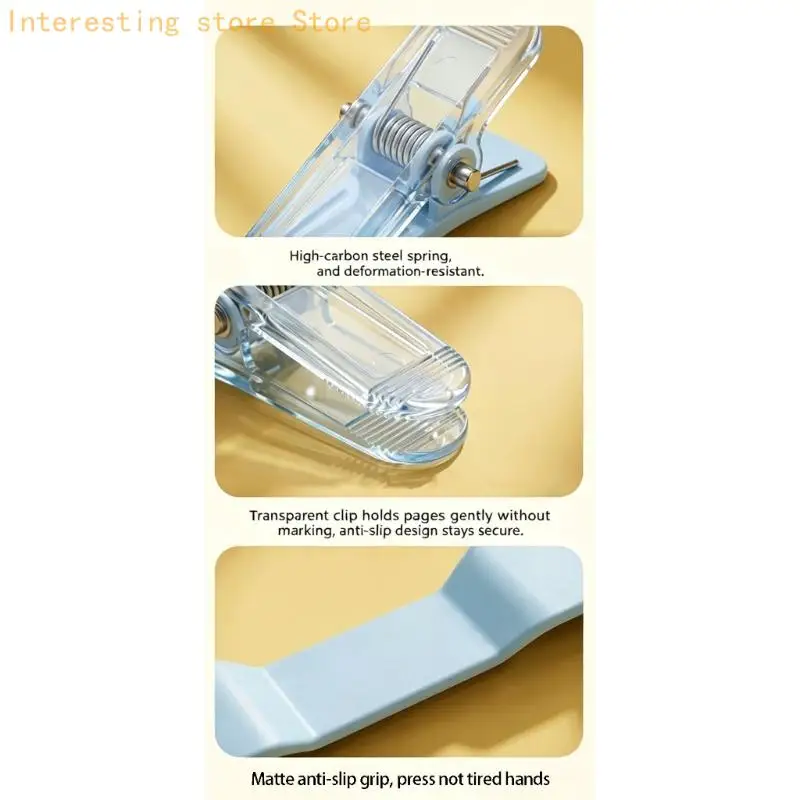 Foldable Book Page Clip with Two Clear Spring-Loaded Clamp for Textbooks, Study 55KC