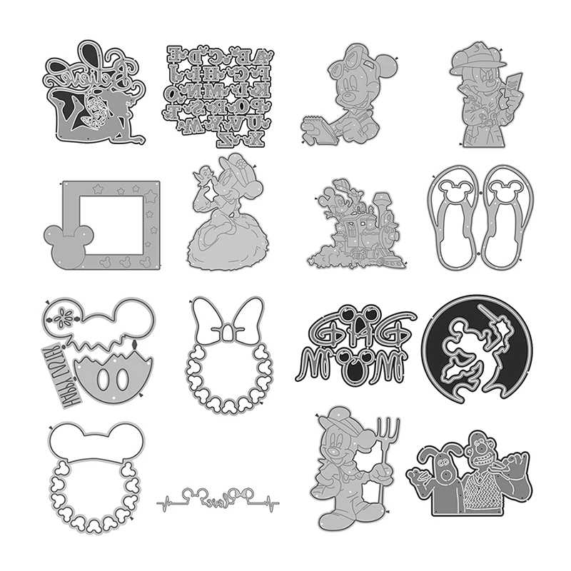 Disney Cartoon Metal Cutting Die is Suitable For DIY Photo Album Scrapbook 3D Creative Decoration Mickey Box Letters 2023 New