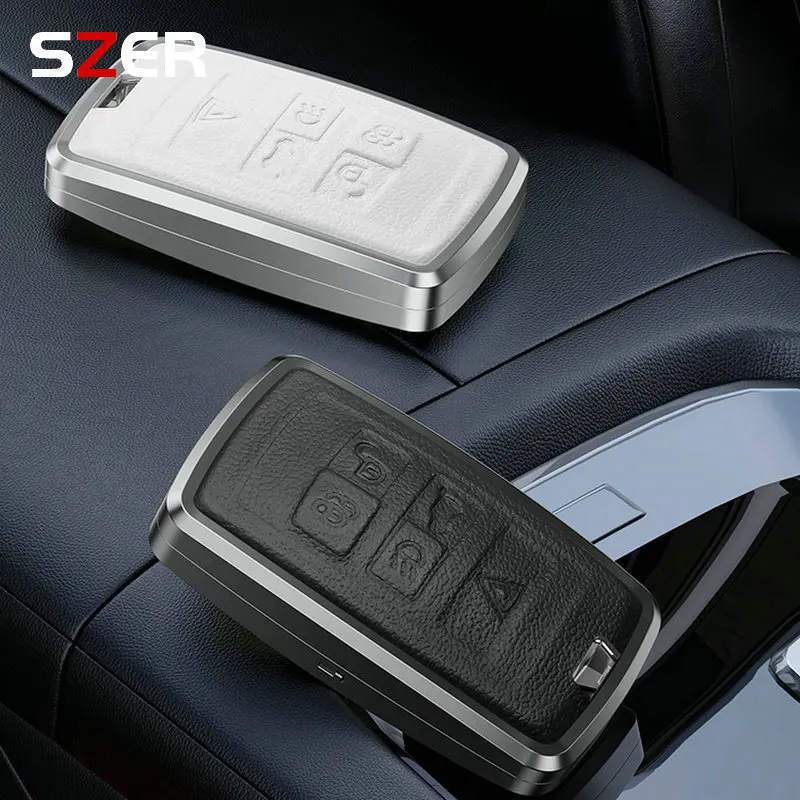 

Alloy Leather Car Key Case Cover For Land Rover Range Rover Sport Evoque Freelander For Jaguar XF XJ XE XJL XF Shell Accessories
