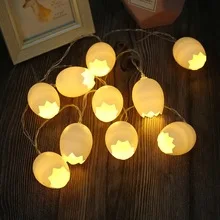 Easter Green Leaf Egg LED Light String, Cracked Egg Cor, Flash Lights, Festival da Videira, Decorativo, Novo