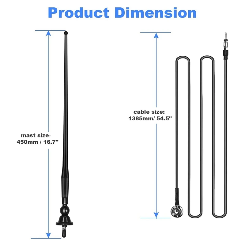 Antena de barco impermeable, antena de Radio marina, mástil de goma Flexible, FM, AM, ATV, UTV, RZR, SPA, yate