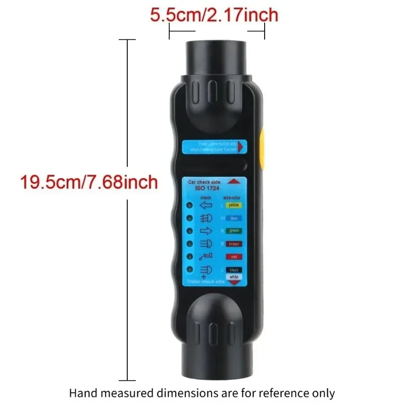12V 7-pin Car Towing Light Tester, Trailer Socket Diagnostic Tool, RV Towing Pole Light Wiring Test Accessories