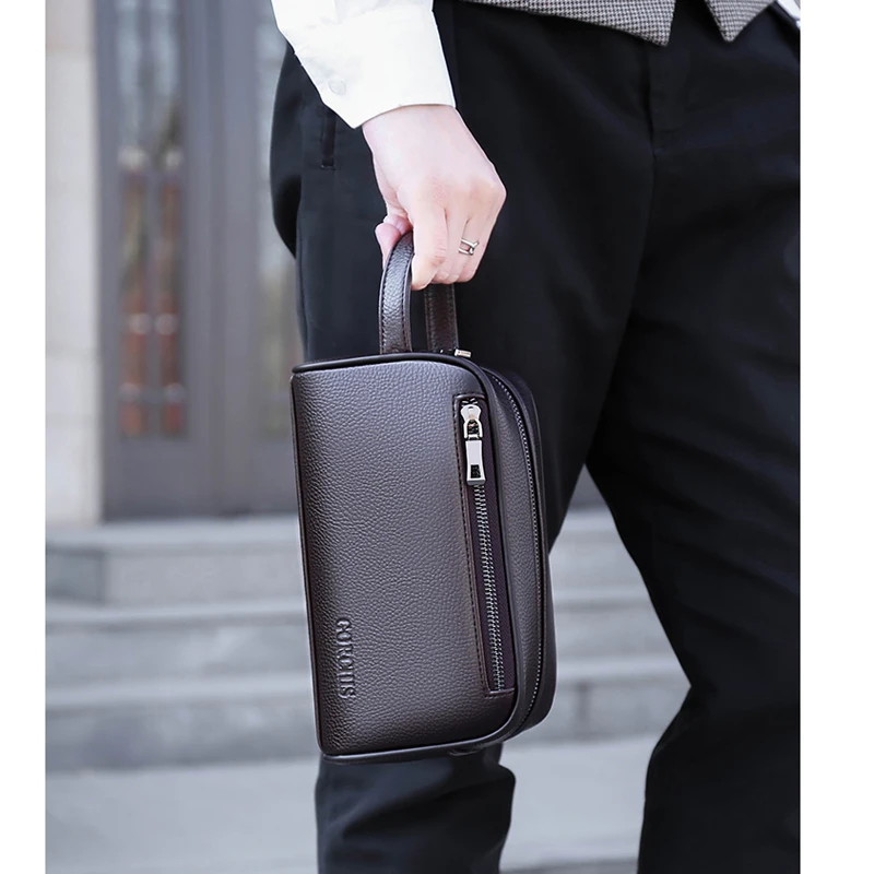 

Wallet For Men Male Real Cowhide Men's Long Zipper Slim Clutch Wallets Purse With Card Holder Phone Bag cartera coach handbags