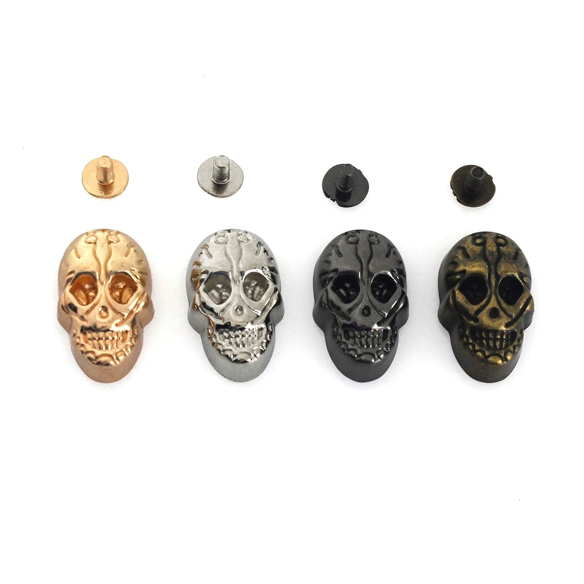 5pcs Metal Gothic Skull Ghost Rivets Screwback Conchos Punk Studs Leather Craft Bag Belt Garment Hat Shoes Decor DIY