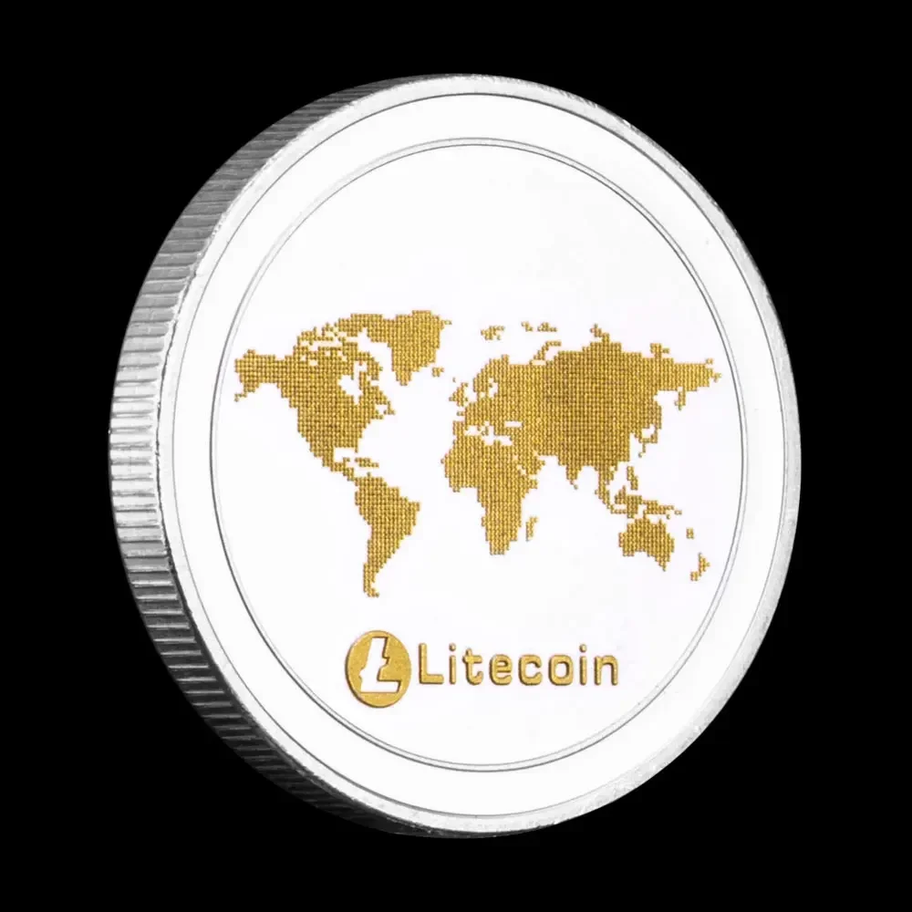 Litecoin Collectible Cryptocurrency Silvery Plated Physical Crypto Souvenir Coin Commemorative Coins Home Decoration