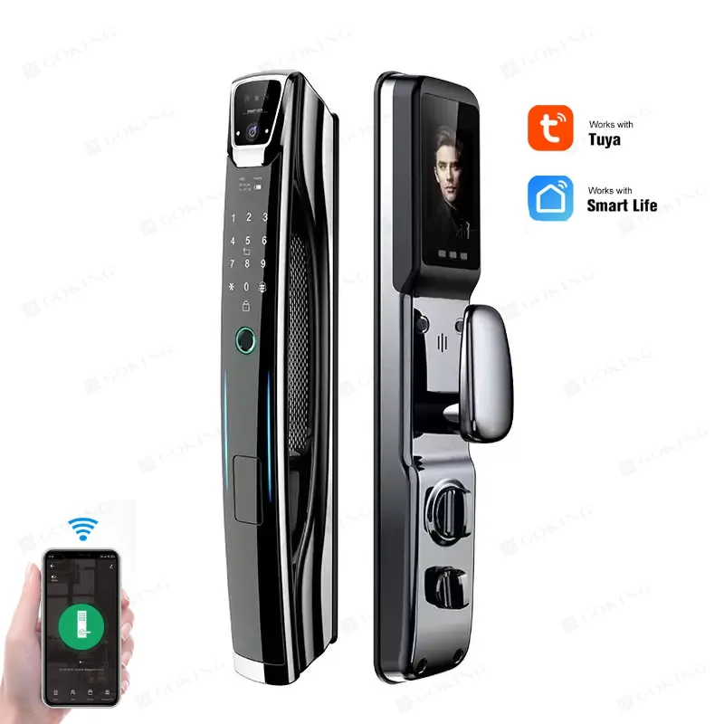 

Aluminum Alloy Smart Door Lock,TUYA Smart Remote Control,3d Face Recognition,6068 Mortise