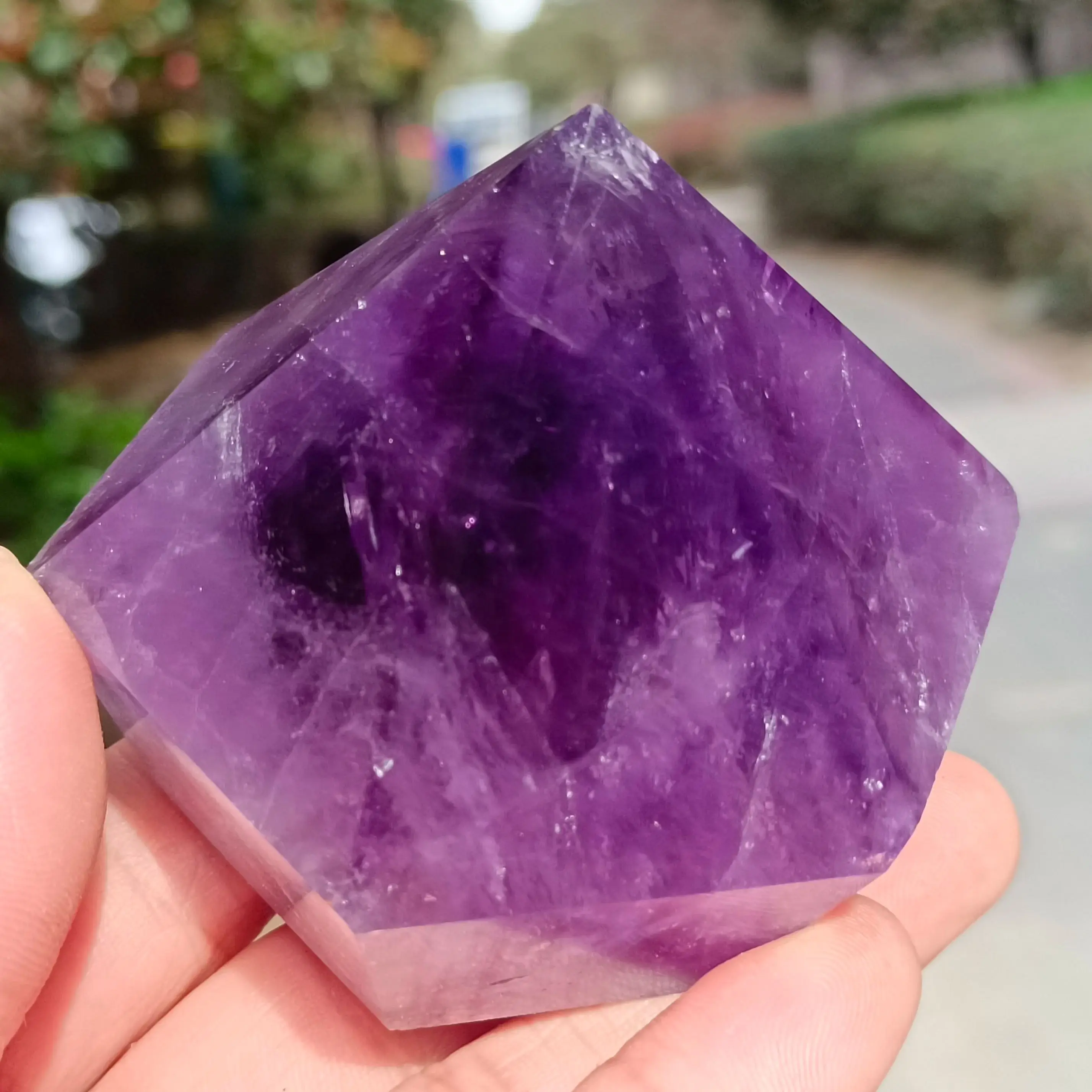 TOP!Natural Purple Quartz Spire,Purple Crystal Tower,Single Bone,Rare,Mineral Specimen Reiki Healing Tower,Energy Degaussing Tow