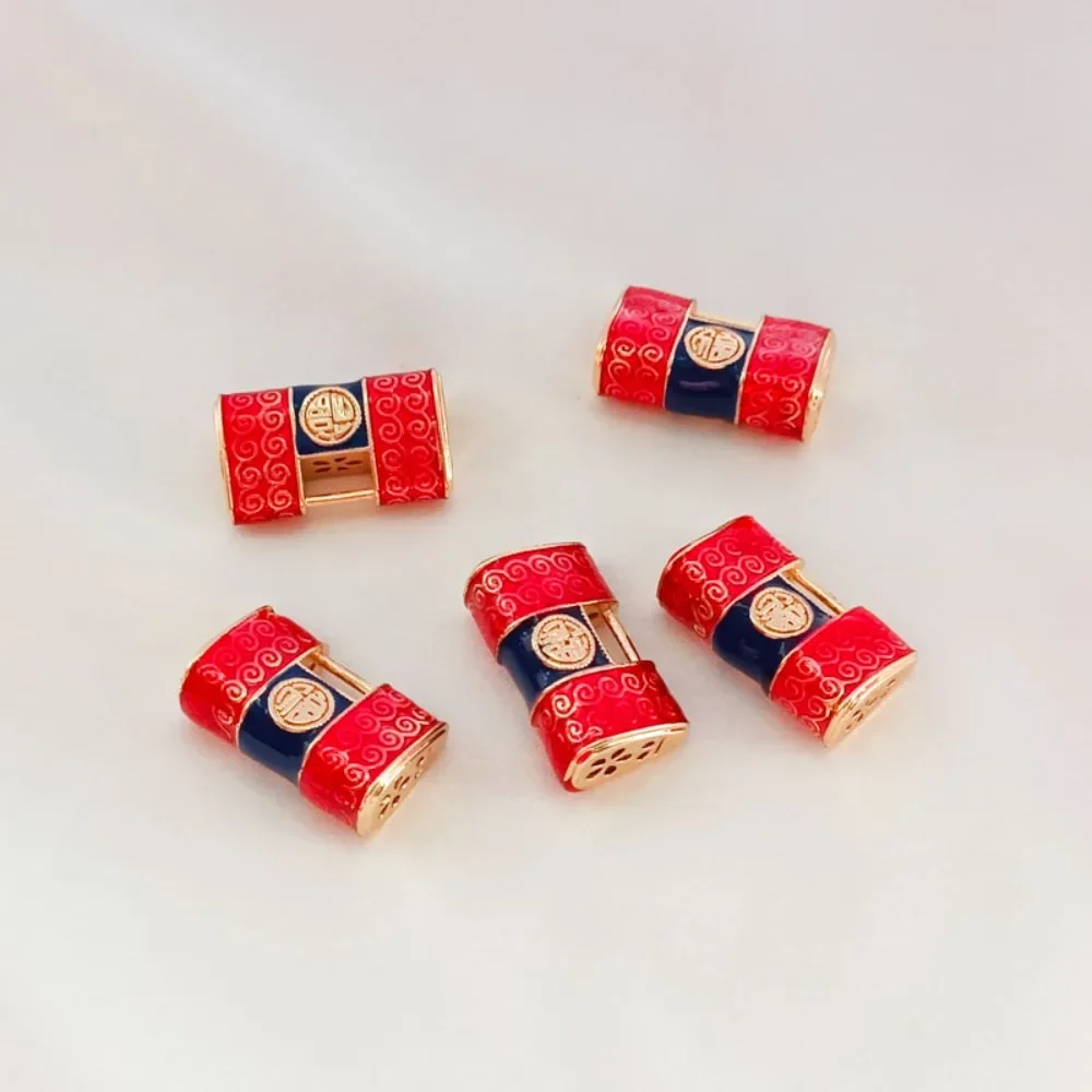 

Accessories 14K Gold-plated Oil-dripping Hollow Fortune Lock Pendant Bracelet, Pendant, Diy Handmade Jewelry Accessory Materials