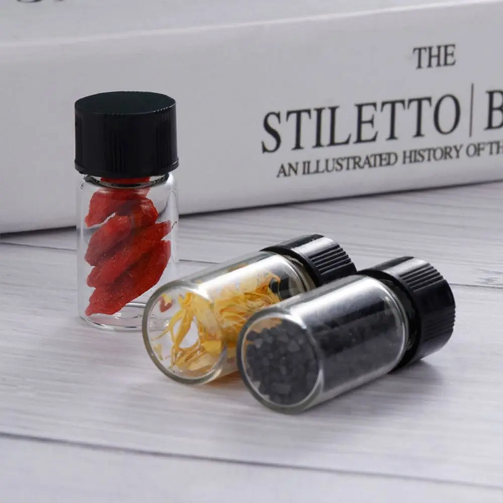 Contenitori cosmetici da 3 ml Bottiglia riutilizzabile in vetro Bottiglie riutilizzabili da viaggio Bottiglia di stoccaggio Fiale in vetro Barattolo campione Barattolo campione