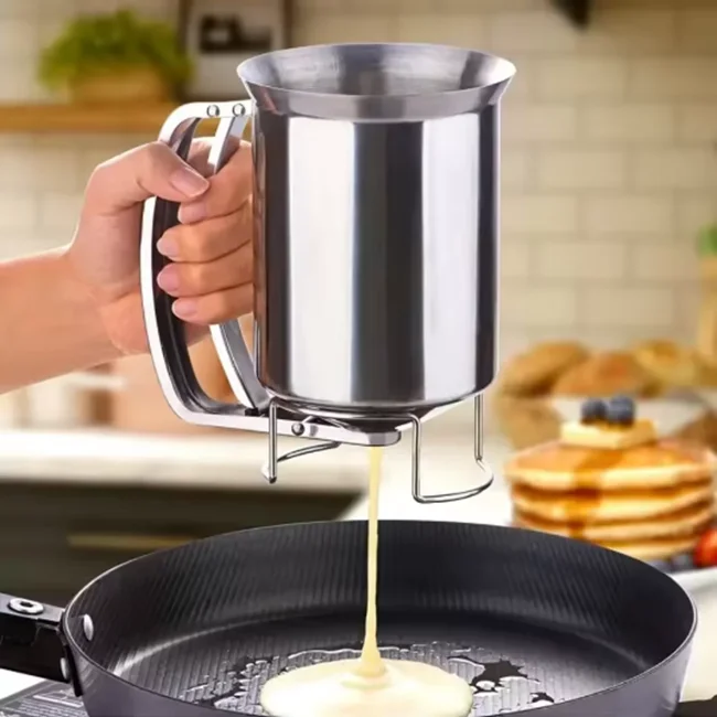 

Stainless Steel Batter Dispenser Kitchen Tool Pancake Funnel Batter Dispensers for Cupcakes Muffins Waffles Baking Cake