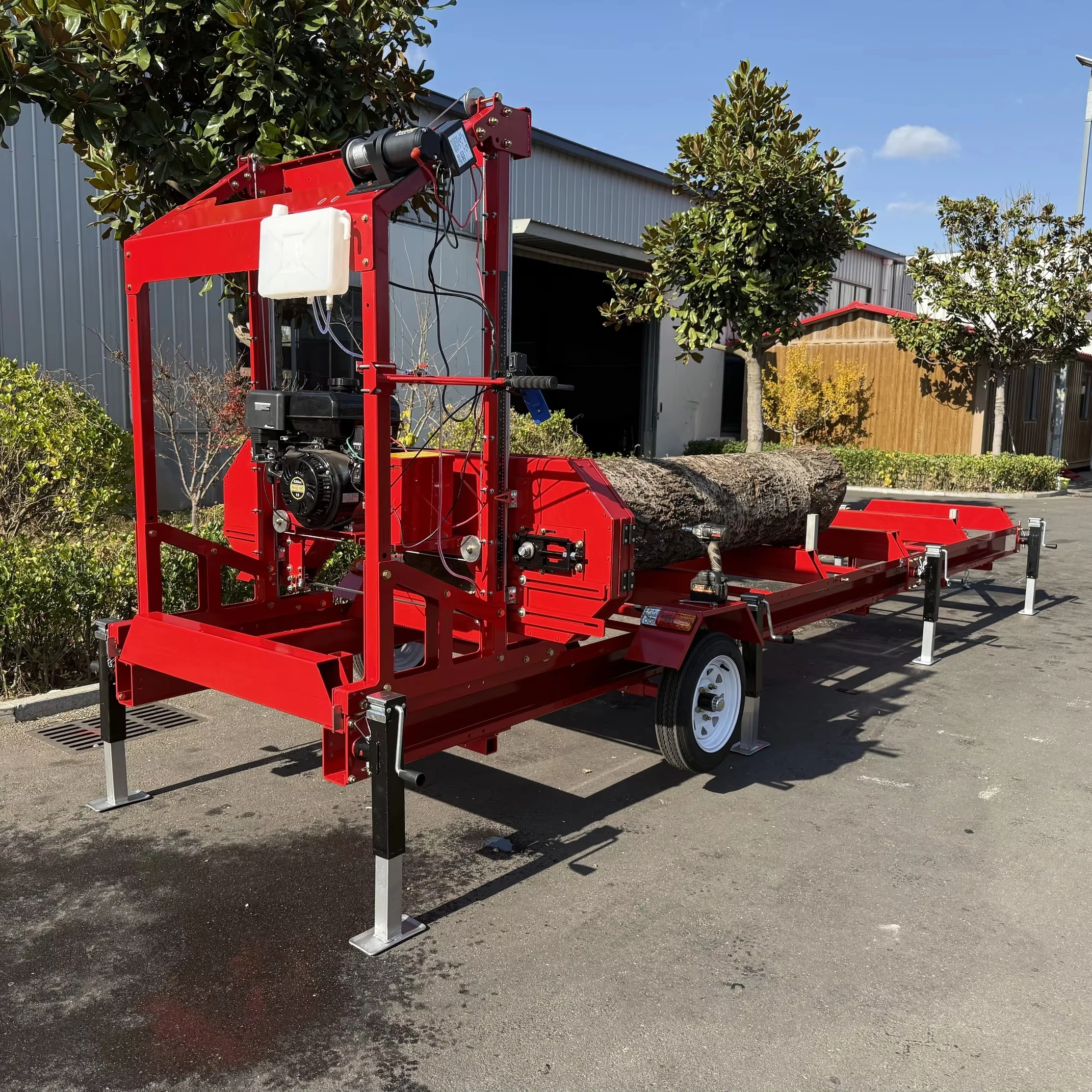 YG-Customized 32-Inch Hydraulic Wood Splitter Engine Powered Horizontal Sawmill for Woodworking Cutting