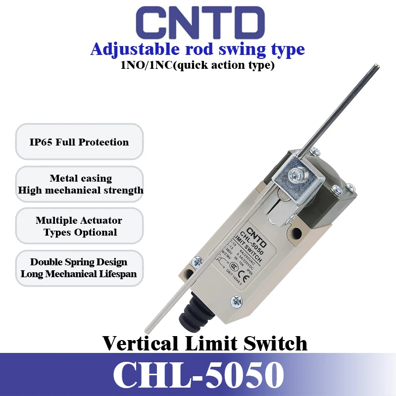CNTD CHL‑5050 Vertical Limit Switch CHL Series Metal Housing Conduit‑wiring‑design 10A 250VAC Industrial Travel Limit Sensor