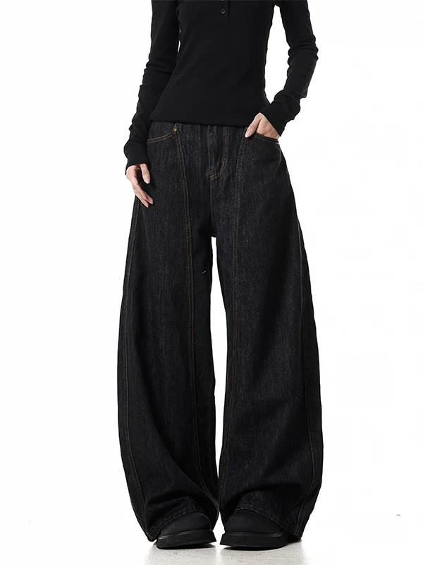 

Джинсы в американском ретро-стиле, широкие, прямые, свободного кроя, в стиле «банан», длиной в пол, для мужчин и женщин, модные повседневные джинсы