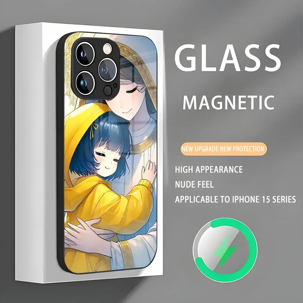 Anime Mascot Of The Catholic Church Luce Phone Case Iphone 16 Pro Max Case 15 14 13 12 11 X XR XS XSMAX 8 Plus Mini Pro Max Glas