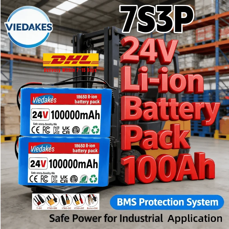 

Высокоэффективность Легкий 7S3P 24 В 18650 литиевая батарея 100 Ач надежный блок питания для кемпинга на колесах и путешествий на открытом воздухе