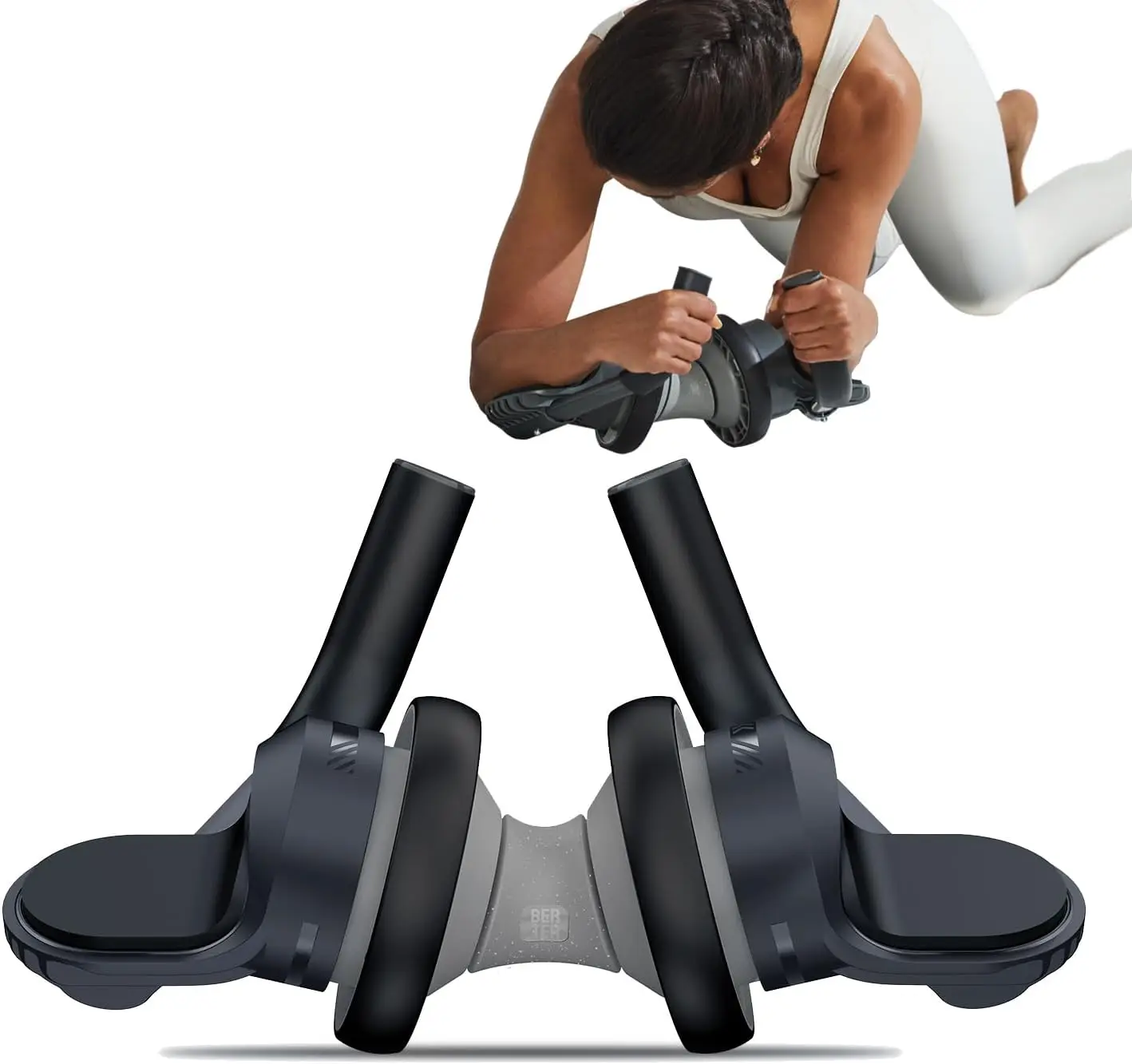 

Roller abdominal trainer with elbow support suitable for home fitness and men's and women's sports roller exercise