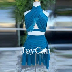JoyCan Lyrical Dance Dress Blue Jazz Dance Costume Pole Dancing Clothes Girl Performance Training BD3493