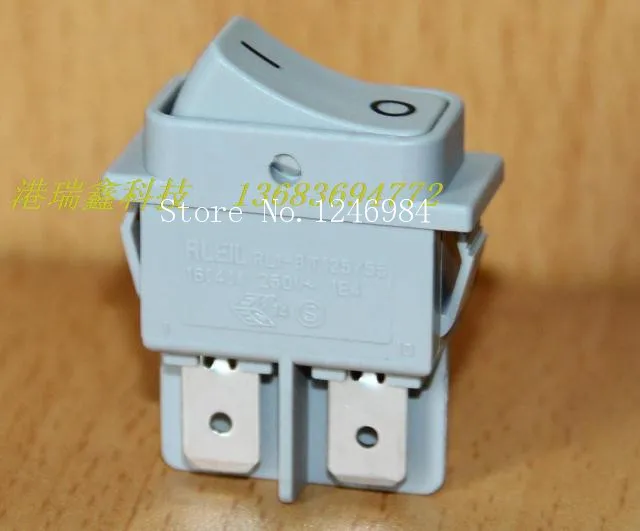 [SA]Power Switch Rocker Switch AC RLEIL long flat gray -way rocker switch two tranches switch RL1-8--50pcs/lot