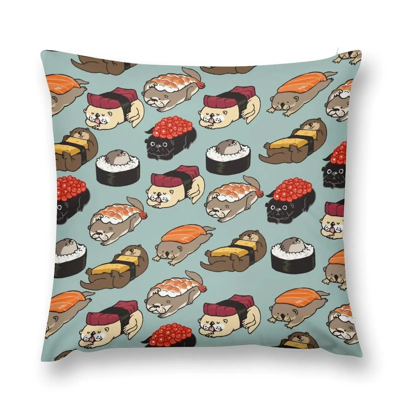 

Sushi Otter Throw Pillow Pillow Cases Decorative Pillow Covers Decorative