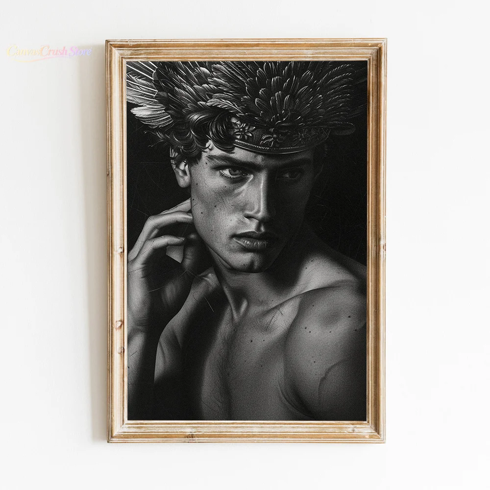 Atlas Greek Black and White Mythology Male Statue Art Poster Canvas Print Bar Home Living Room Wall Decor Painting 2026