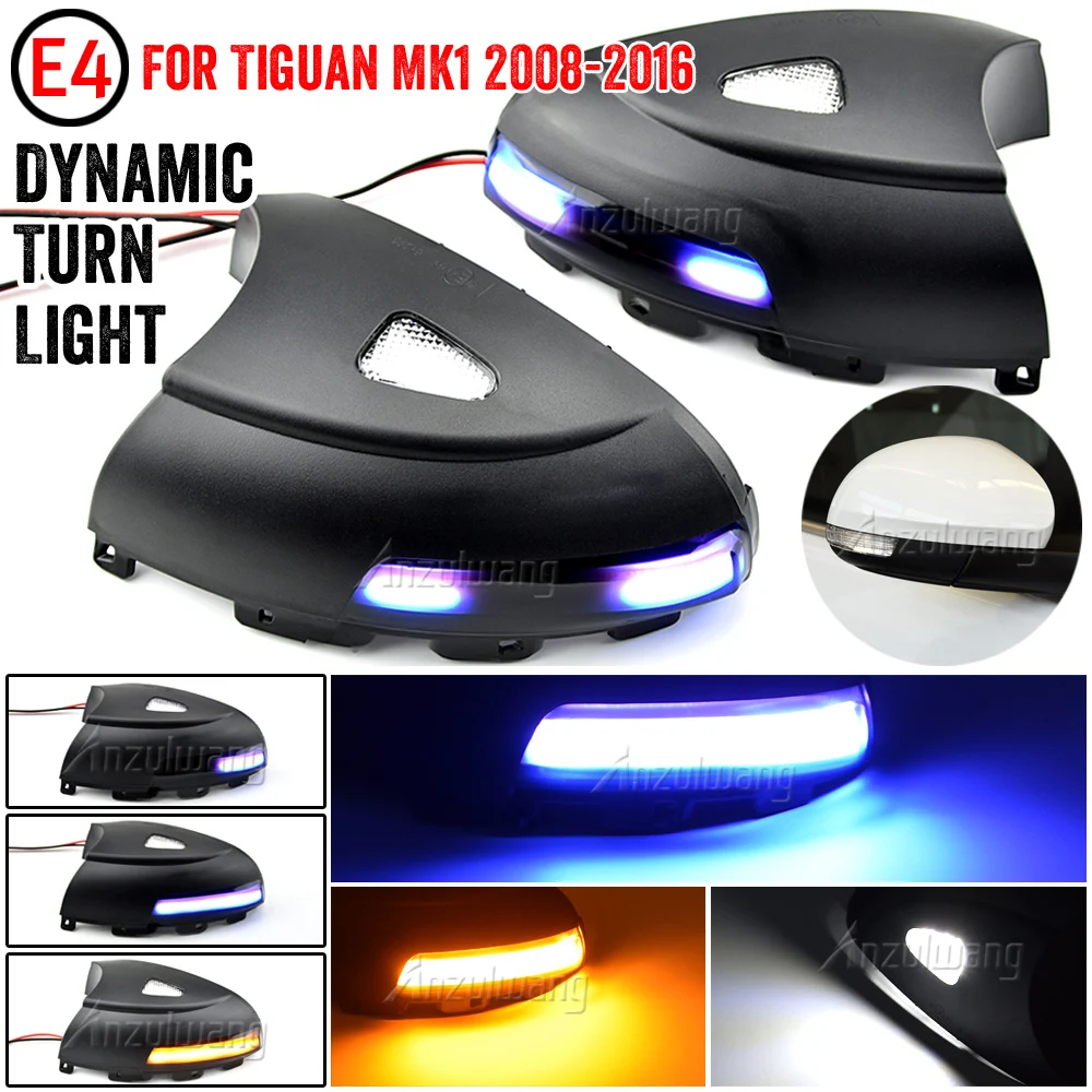 LED Mirror Turn Signal Lights Flowing Water Dynamic Blinker For VW Tiguan MK1 2008-2016 Sharan 2012 2013 2014-2018 Skoda Yeti