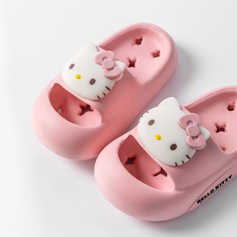 Sanrio kawaii Hello Kitty Sanrio Сандалии с отверстиями Тапочки Сандалии Kawaii Eva Anime Домашняя пляжная обувь Летние тапочки для взрослых и детей