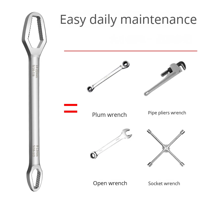 8-24mm Universal Torx Wrench Multifunctional Self Tightening Adjustable Double  Movable Wrench Repair Multipurpose Hand Tool